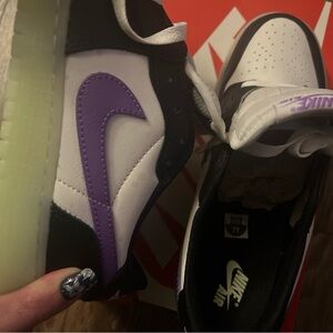 Nike Kids Sneakers - Black, White, and Purple